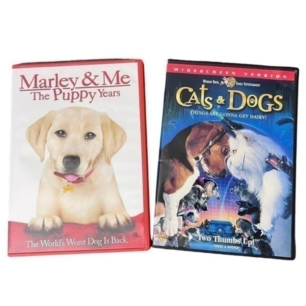 Lot of 2 Kids movies/DVDs - Marley & Me: The Puppy Years, Cats & Dogs